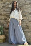 Marina Chalk Stripe Palazzo Pant Denim 
